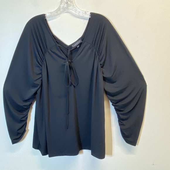 Eloquii Black V Neck 3/4 Sleeve Top Size 18/20 - Picture 1 of 9